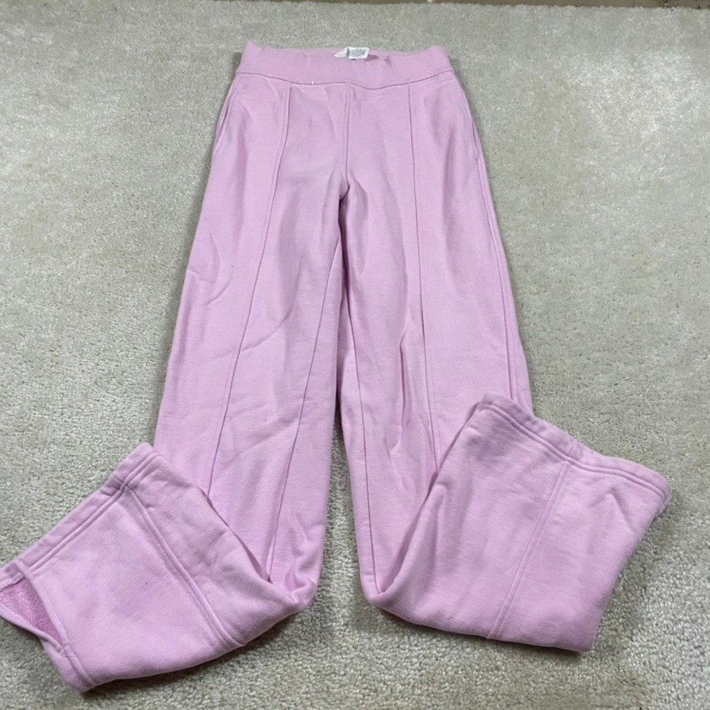 Alo Yoga Sweatpants Womens XXS Accolade Straight Leg Pink Pintuck Fleece Joggers